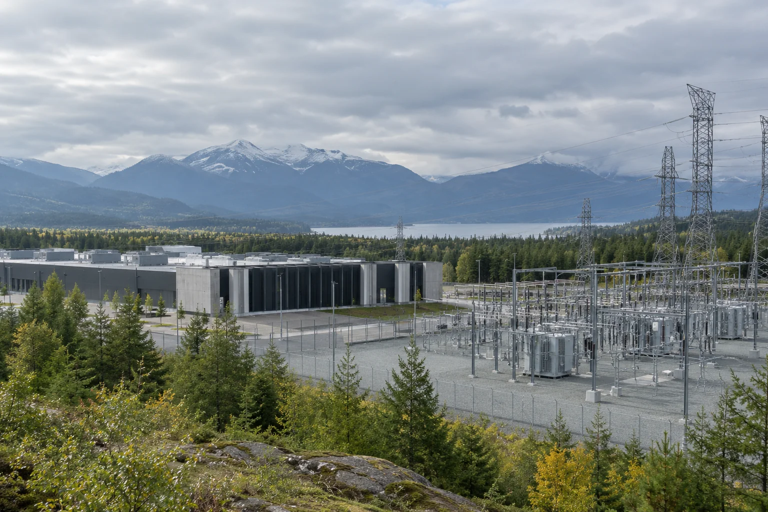 Energy infrastructure within a wider landscape.